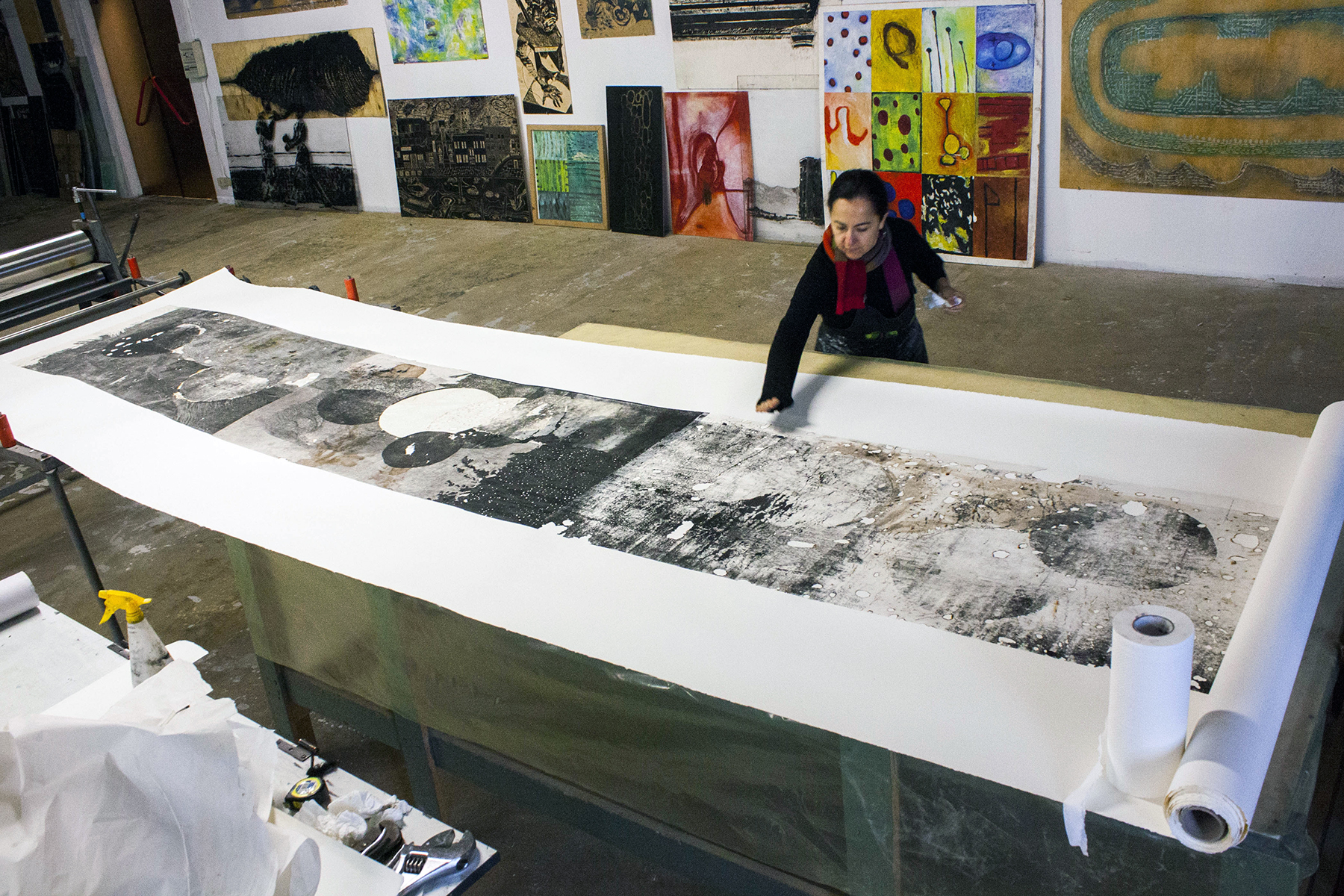 Venice Printmaking Studio, large format prints, Murano — Gloria Florez